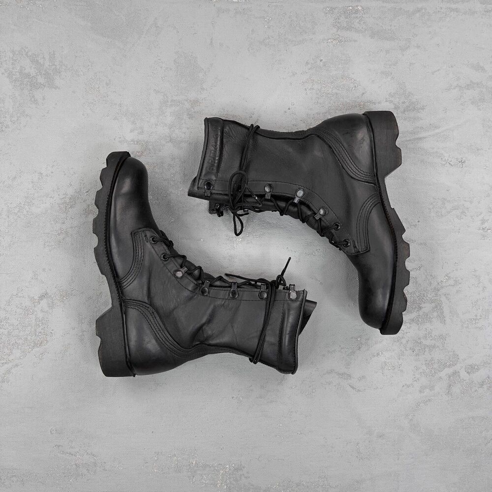 Vintage 1997 US Military Black Leather Army Combat Boots Men's 6R